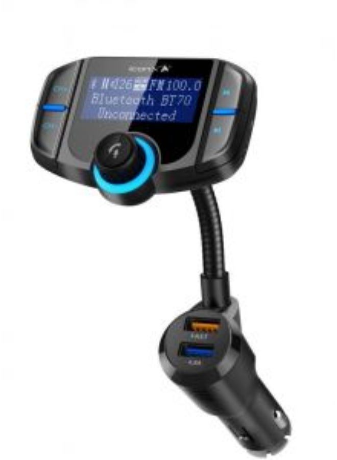 شاحن سيارة iConix IC-CM2022‏ 3 في 1 بتقنية FM وبلوتوث ومشغل MP3 - أسود